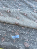 Exquisite Quality Silk Organza Sheer Embroidery - IVORY/ BROWNS!!!