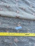 Exquisite Quality Silk Organza Sheer Embroidery - IVORY/ BROWNS!!!