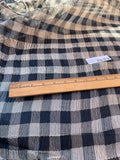 Exquisite Quality Silk Tissue Pleated Check Pattern - BLACK/ SILVER!!!