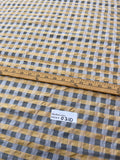 Exquisite Quality Silk Organza/ Dupioni Sheers Plaid - WHITE/ BANAN GOLD!!!