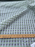 Exquisite Quality Silk Organza/ Dupioni Sheers Plaid - WHITE/ LIGHT GREEN!!!