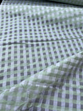 Exquisite Quality Silk Organza/ Dupioni Sheers Plaid - WHITE/ LIGHT GREEN!!!