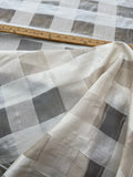 Exquisite Quality Silk Metallic Organza/ Raw Silk Sheers Plaid - NATURAL!!!