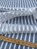 Exquisite Quality Silk Organza/Spun Silk Sheers Stripes- SNOW WHITE!!!