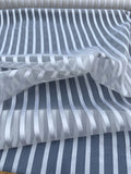 Exquisite Quality Silk Organza/Spun Silk Sheers Stripes- SNOW WHITE!!!