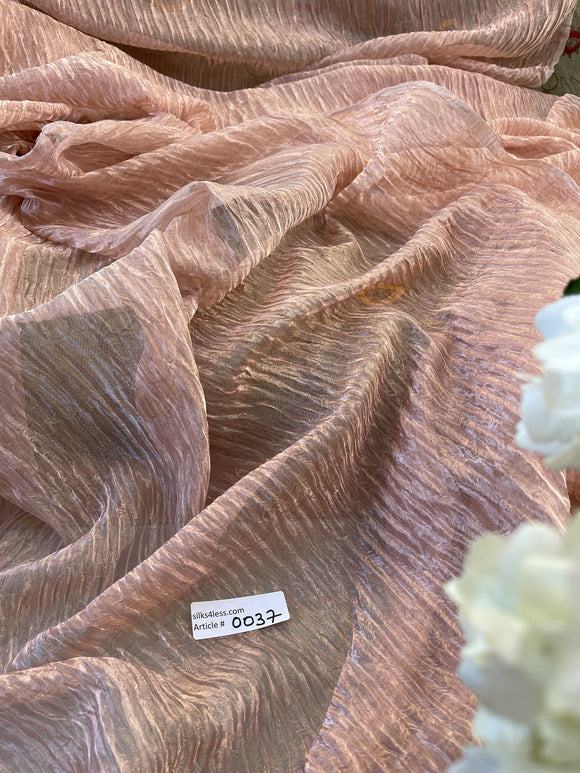 Exquisite Quality Silk Tissue Pleated - WHITE/ COPPER!!!