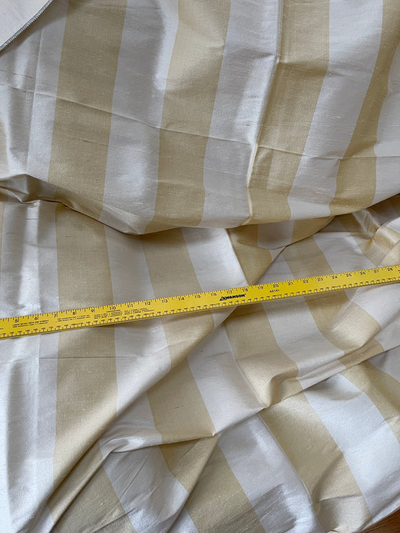 Designer Quality Silk Shantung Stripes -Off-White / Golden Yellow!!!