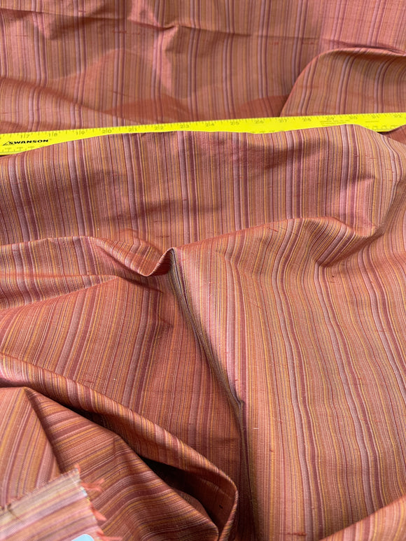 Exquisite Quality Silk Shantung Thin Stripes - SAVANNAH RED!!!