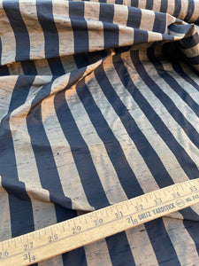 Fabulous Quality Silk Shantung / Taffeta Stripes -BRONZE/ BLACK!!!