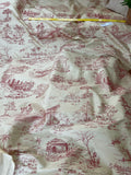 Designer Quality Silk Shantung Screen Print  - IVORY/ RED!!!