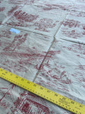 Designer Quality Silk Shantung Screen Print  - IVORY/ RED!!!