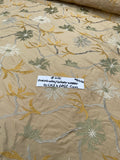 Designer Quality Silk Shantung Embroidery / Sun Flower Silk Collection - GOLDEN WHEAT!!!