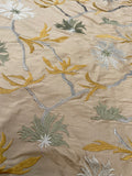 Designer Quality Silk Shantung Embroidery / Sun Flower Silk Collection - GOLDEN WHEAT!!!