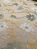 Designer Quality Silk Shantung Embroidery / Sun Flower Silk Collection - GOLDEN WHEAT!!!