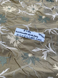 Designer Quality Silk Shantung Embroidery / Sun Flower Silk Collection - OLIVE GOLD!!!