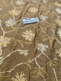 Designer Quality Silk Shantung Embroidery / Sun Flower Silk Collection - BURNT GOLD!!!