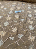 Designer Quality Silk Shantung Embroidery / Sun Flower Silk Collection - BURNT GOLD!!!