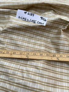 Designer Quality Silk Shantung Plaid- IVORY/ BEIGE/ OLIVE GOLD!!!