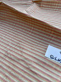 Designer Quality Silk Shantung Weft Stripes - BROWNS/ PINK/ GRAYS/ GOLDEN YELLOW!!!