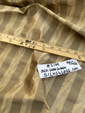 Designer Quality Silk Shantung Seersucker Stripes - BRONZE GOLD/ OLIVE GOLD!!!