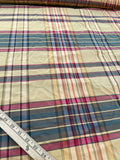 Designer Quality Silk Shantung Plaid - GOLDEN YELLOW/ RED/ GREENS!!!