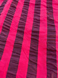 Designer Quality Silk Shantung Seersucker Stripes - RED/ SHERRY!!!