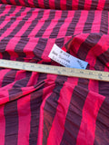 Designer Quality Silk Shantung Seersucker Stripes - RED/ SHERRY!!!