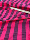 Designer Quality Silk Shantung Seersucker Stripes - RED/ SHERRY!!!