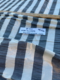 Designer Quality Silk Shantung Seersucker Stripes - IVORY/ BLACK!!!