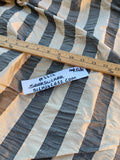 Designer Quality Silk Shantung Seersucker Stripes - CHAMPAGNE/ BLACK!!!