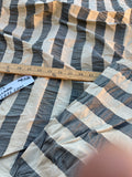 Designer Quality Silk Shantung Seersucker Stripes - CHAMPAGNE/ BLACK!!!