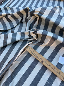 Designer Quality Silk Shantung Stripes - BLACK/ CREAM!!!