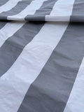 Designer Quality Silk Shantung / Taffeta Stripes -WHITE/ GRAY!!!