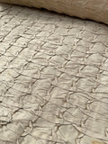 Designer Quality Silk Shantung Quilted Pintuck - CHAMPAGNE!!!