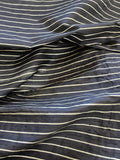 Designer Quality Silk Dupioni Weft Stripes - BLACK/ SILVER!!!