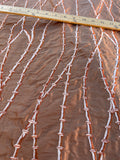 Designer Quality Silk Shantung Embroidery / Bamboo Collection - DARK TAN!!!