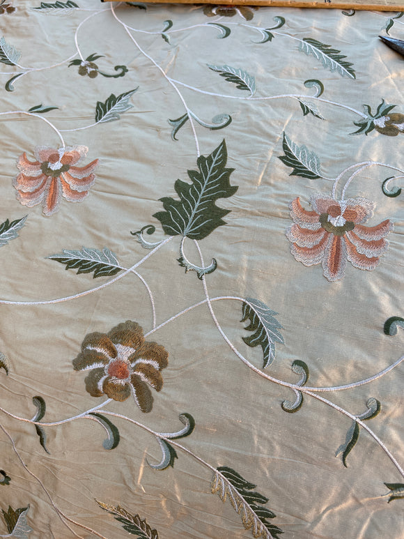 Designer Quality Silk Shantung Embroidery  - FLORAL!!!