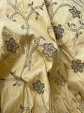 Exquisite Quality Silk Shantung Hand Embroidery  - BANANA GOLD!!!