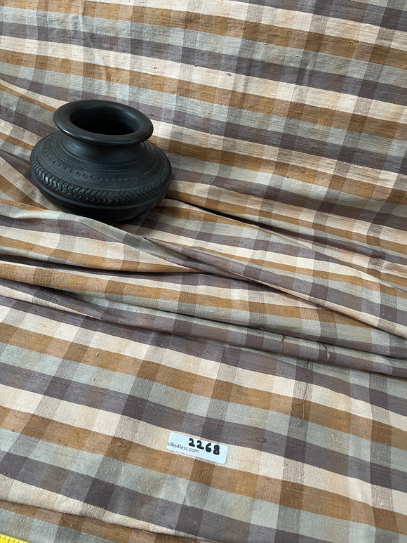 Designer Quality  Silk Dupioni Plaid - BROWNS!!!