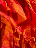 Designer Quality Silk Dupioni, Hand Woven - IRIDESCENT TOMATO!!!