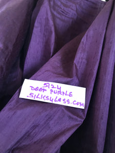 Designer Quality Iridescent Silk Dupioni, Hand Woven - DEEP PURPLE!!!