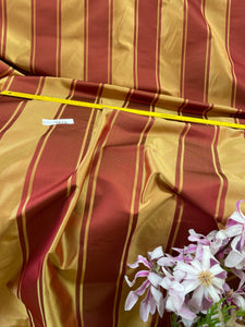 Designer Quality Heavy Silk Satin Jacquard Stripes - GOLD/ RED!!!