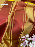 Designer Quality Heavy Silk Satin Jacquard Stripes - GOLD/ RED!!!