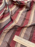 Silk Shantung Stripes, Paisley Jacquard  - Rust Combination.