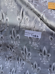 Silk Shantung Jacquard  - FLEUR DE LIS Design