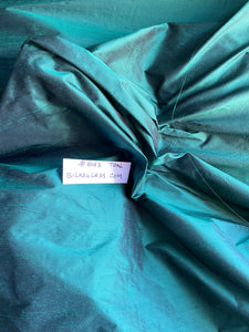 Fabulous Quality Iridescent Silk Shantung - TEAL!!!