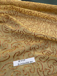 Exquisite Quality Silk Tissue Novelty/ Embroidery - WHITE/ GOLD!!!