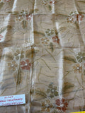 Exquisite Quality Silk Tissue Sheer Embroidery / Hand Painted - WHITE/ GOLD!!!