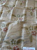 Exquisite Quality Silk Tissue Sheer Embroidery / Hand Painted - WHITE/ GOLD!!!