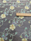 Exquisite Quality Silk Tissue Floral Embroidery / Hand Painted - BLACK/ COPPER!!!